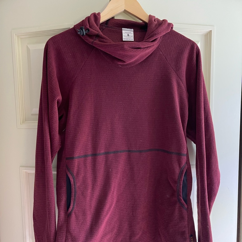 Melanzana Microgrid Hoodie (V.1) women’s XL port maroon/burgundy